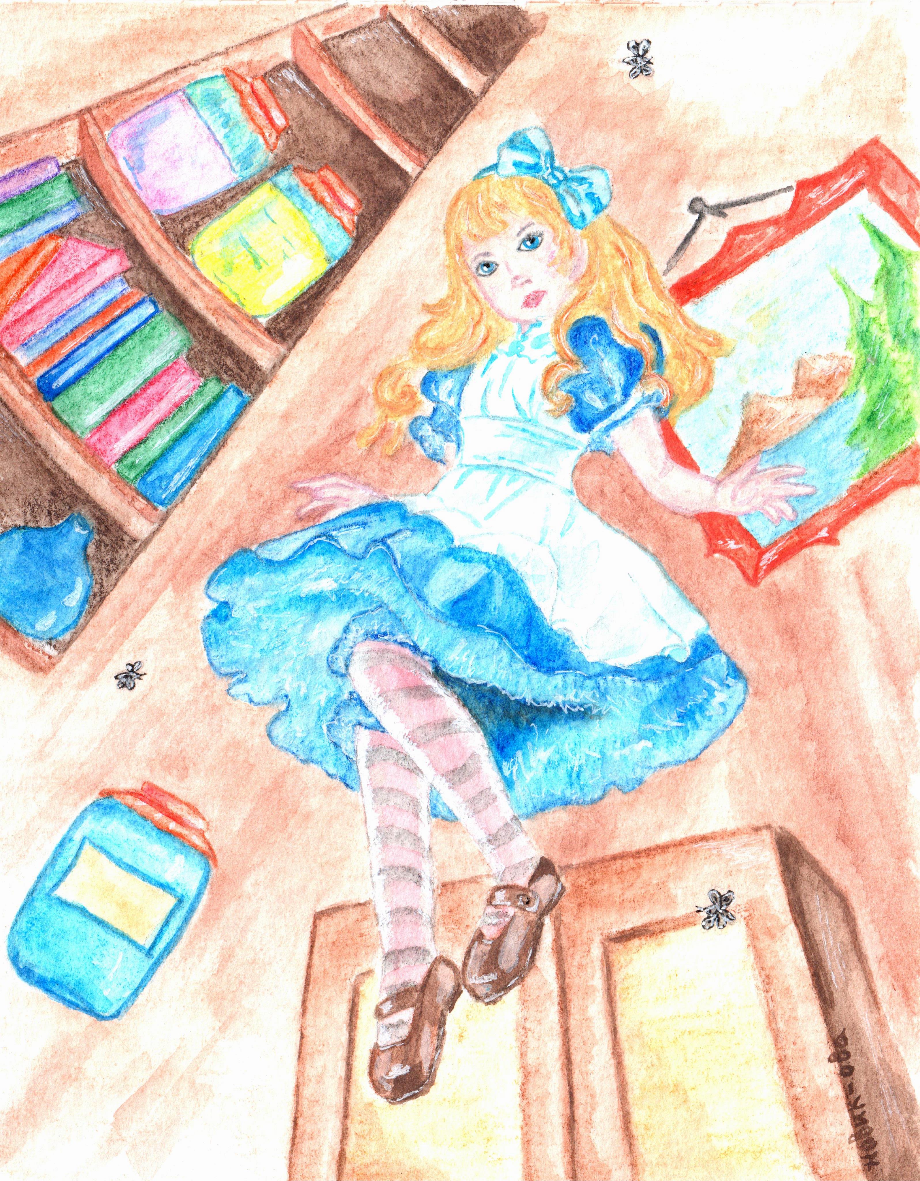 Рисунок Алисы из сказки Алиса в стране чудес